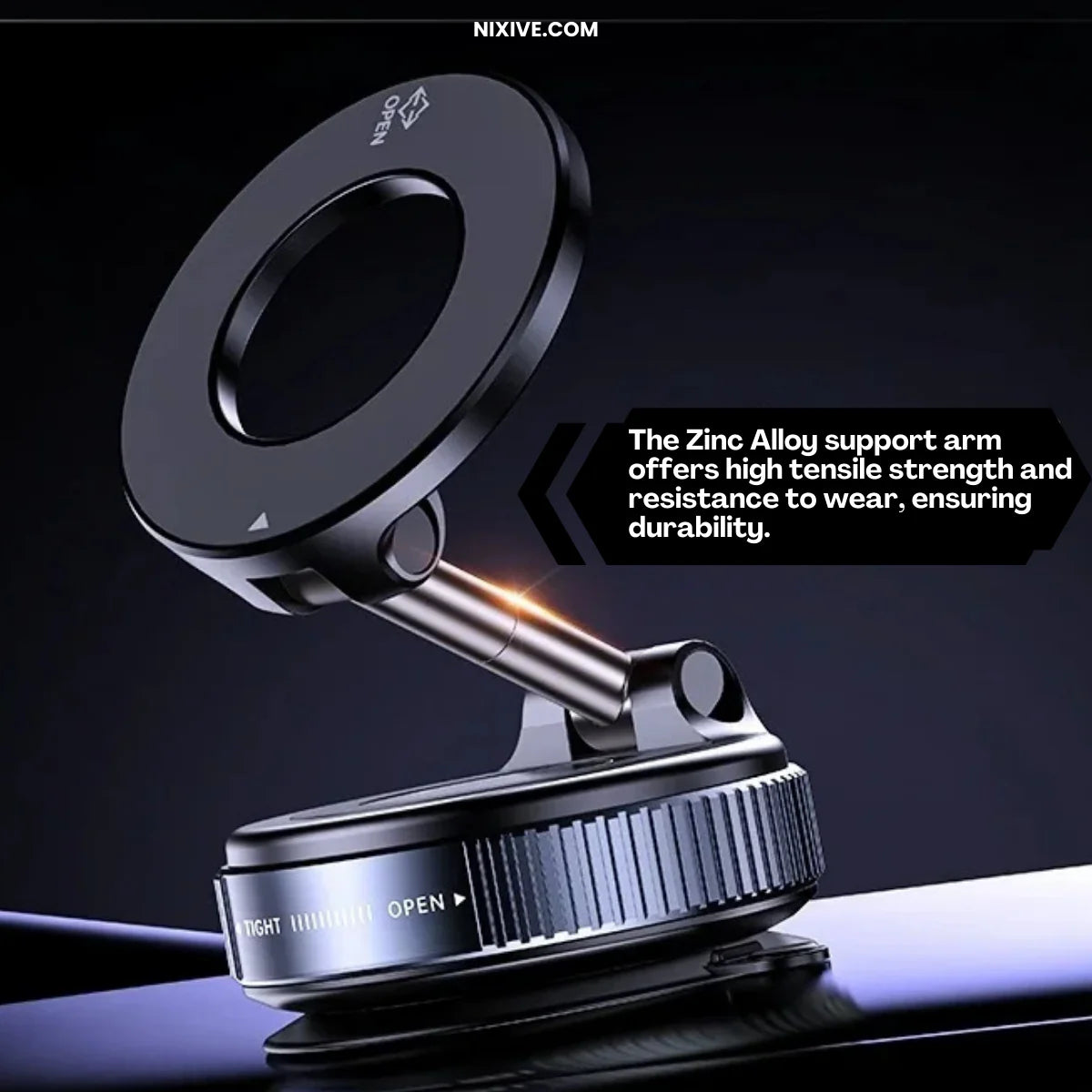 MagGrip Orbit 360 – Magnetic Phone Mount with Wireless Charging & Permanent Lock