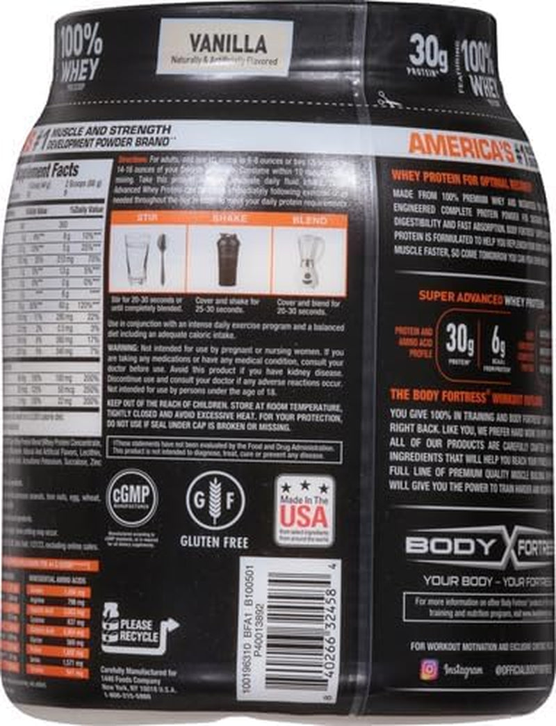 Super Advanced Whey Protein Powder, Vanilla, Immune Support (1), Vitamins C & D plus Zinc, 1.74 Lbs